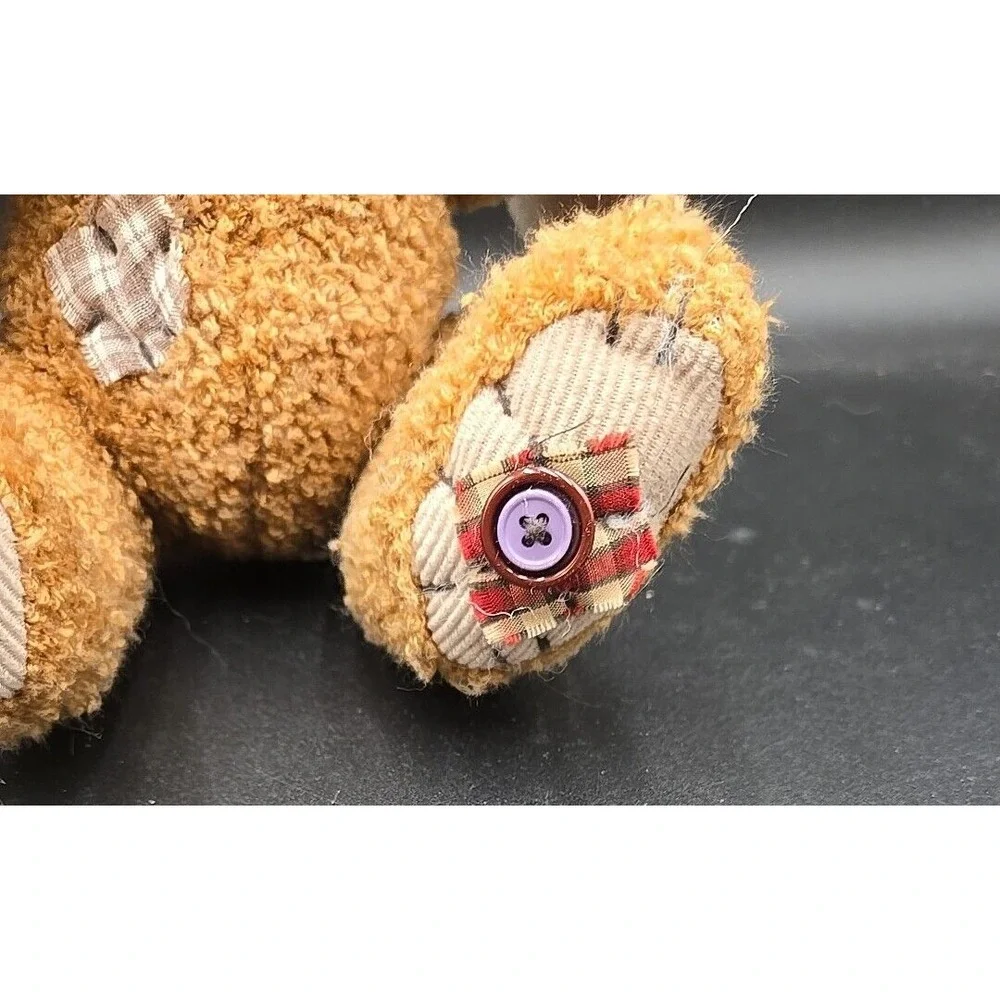 Cuddle Wit Plush Bunny Rabbit Tan‎ Sherpa Floppy Ear Patchwork Bow Tie 9 inch